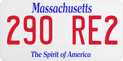 MA license plate 290RE2