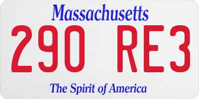 MA license plate 290RE3