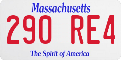 MA license plate 290RE4