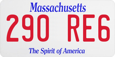 MA license plate 290RE6