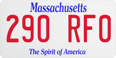 MA license plate 290RF0
