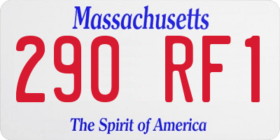 MA license plate 290RF1