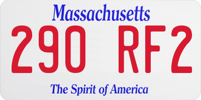 MA license plate 290RF2