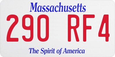 MA license plate 290RF4