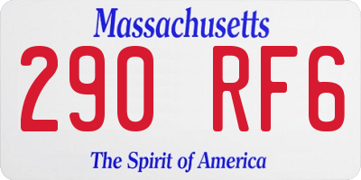 MA license plate 290RF6