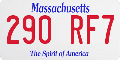 MA license plate 290RF7