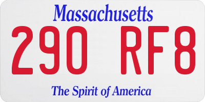 MA license plate 290RF8