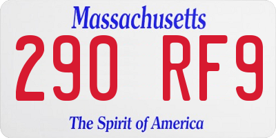 MA license plate 290RF9