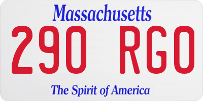 MA license plate 290RG0