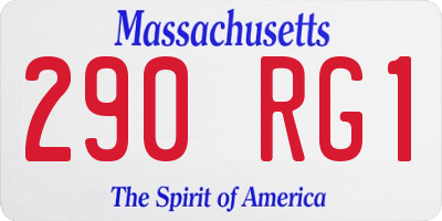 MA license plate 290RG1