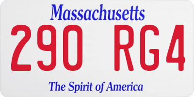 MA license plate 290RG4