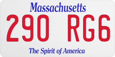 MA license plate 290RG6