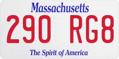 MA license plate 290RG8