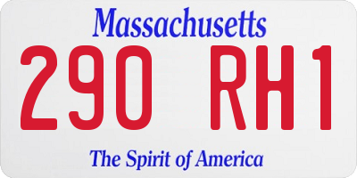 MA license plate 290RH1
