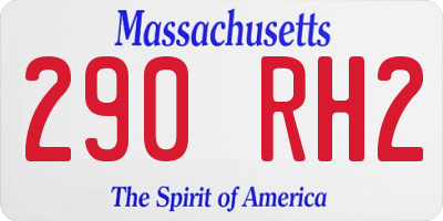 MA license plate 290RH2