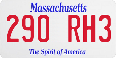 MA license plate 290RH3