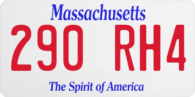 MA license plate 290RH4