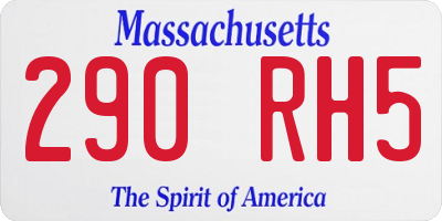 MA license plate 290RH5