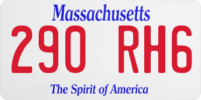 MA license plate 290RH6