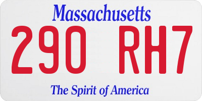 MA license plate 290RH7
