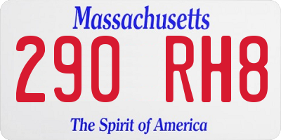 MA license plate 290RH8