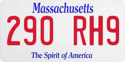 MA license plate 290RH9