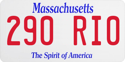 MA license plate 290RI0