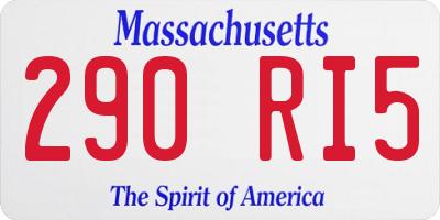MA license plate 290RI5