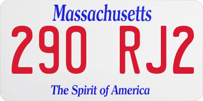 MA license plate 290RJ2