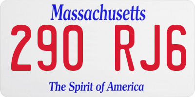 MA license plate 290RJ6