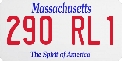 MA license plate 290RL1