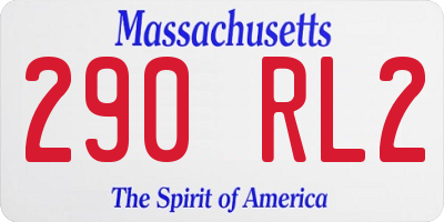 MA license plate 290RL2