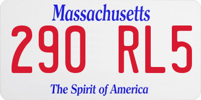 MA license plate 290RL5