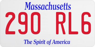 MA license plate 290RL6