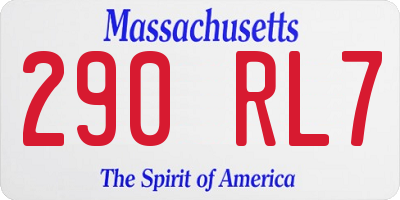 MA license plate 290RL7