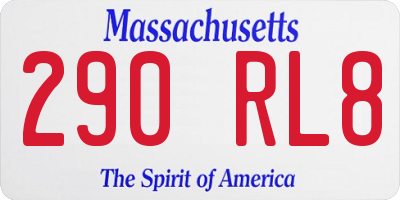 MA license plate 290RL8