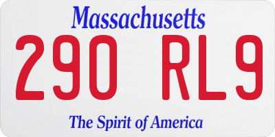 MA license plate 290RL9