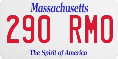 MA license plate 290RM0