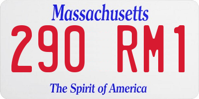MA license plate 290RM1