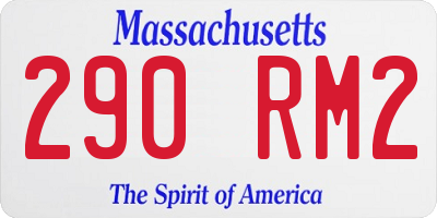 MA license plate 290RM2