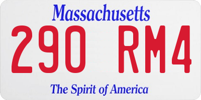 MA license plate 290RM4