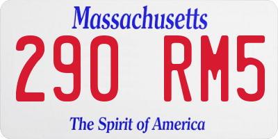 MA license plate 290RM5