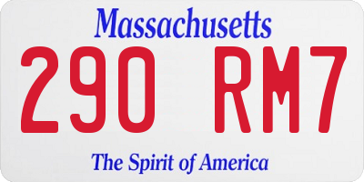 MA license plate 290RM7