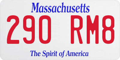 MA license plate 290RM8