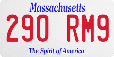 MA license plate 290RM9