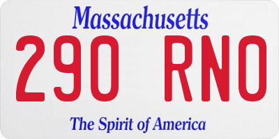 MA license plate 290RN0