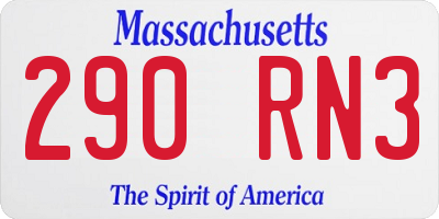 MA license plate 290RN3