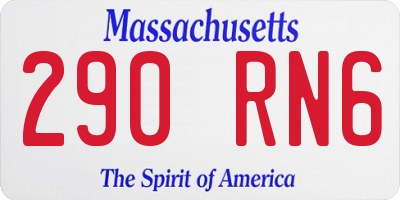 MA license plate 290RN6