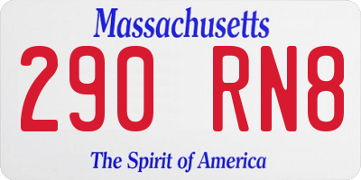 MA license plate 290RN8