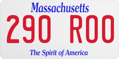 MA license plate 290RO0